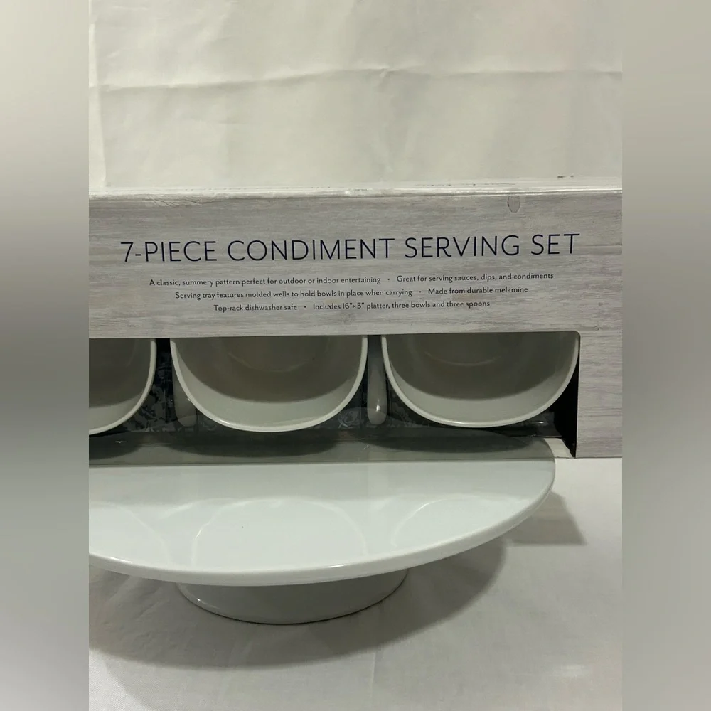 Sur La Table - Blue & White Condiment Serving Set